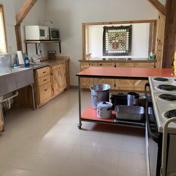 Barn features a full kitchen